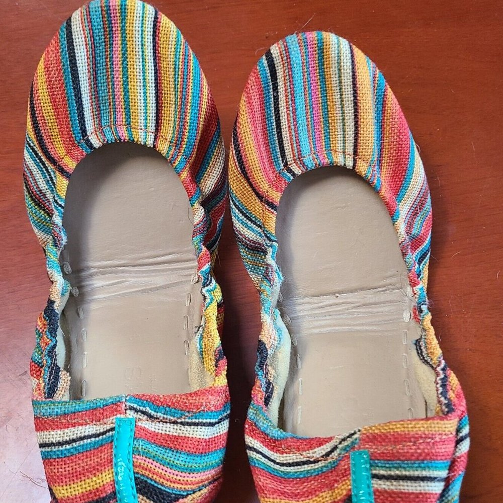 Tieks Women's Sunset Stripe Multi-Color Textile Flats Size 8
